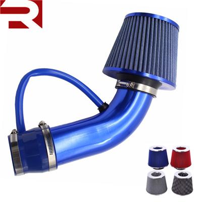 76mm Blue Aluminum Air Intake Filter Kit with Mushroom Air Filter