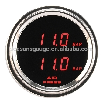 Digital Waterproof Dual Air Press Gauge BAR Reading