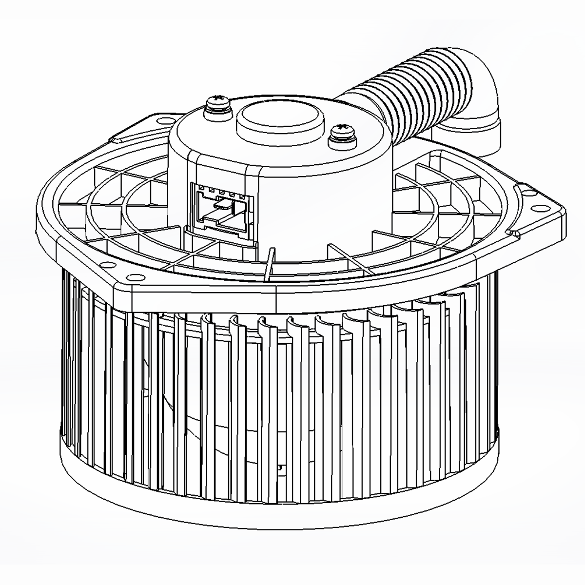 Blower motor with single wheel